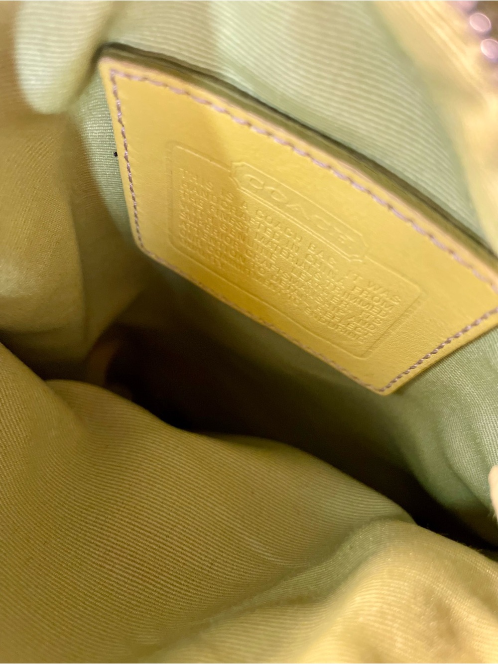Coach Signature Crossbody Bag Yellow Green - Picture 2 of 15